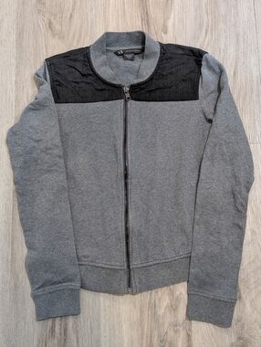 ✨3/$20✨ Armani Exchange Gray & Black Fleece Bomber Jacket - Size Small